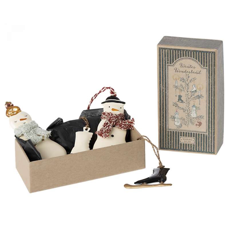 Maileg Juleornamenter - Metal - 4 stk. i Æske - Winter Wonderland