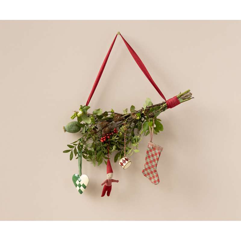 Maileg Juleornament - Metal - Tromme - Lille - Rød