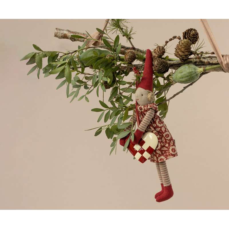 Maileg Juleornament - Metal - Hjerte - Lille - Rød