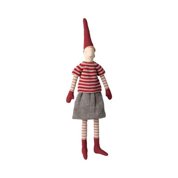 Maileg Nisse - Str. 3 - Pige - Nederdel og Strikket Sweater