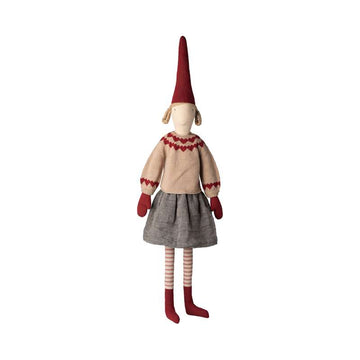 Maileg Nisse - Str. 6 - Pige - Nederdel og Strikket Sweater