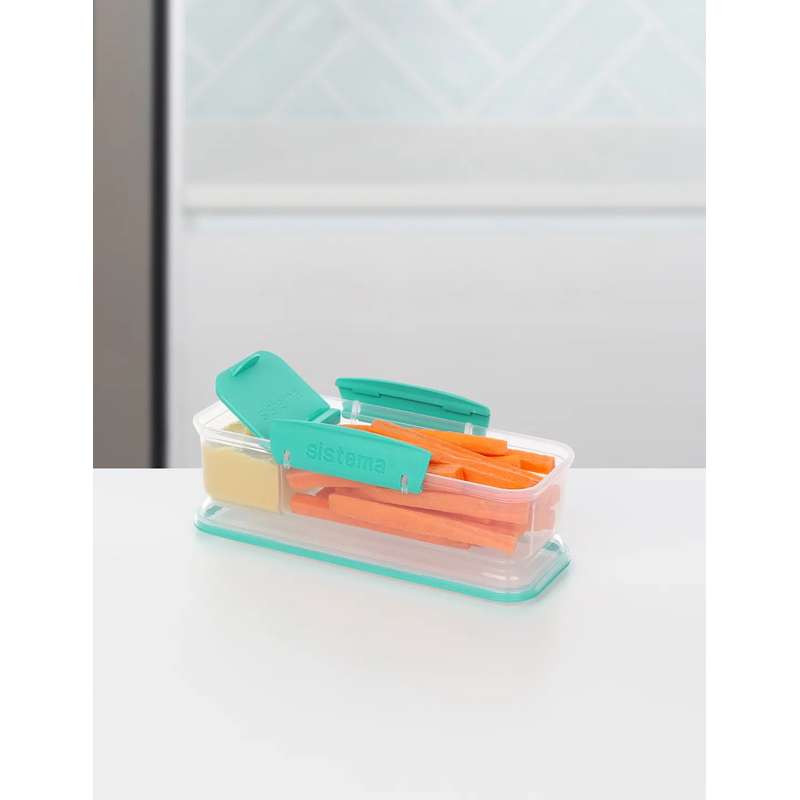 Sistema Snackboks - Snack Attack Lunch - 2 Rum - 410ml - Klar/Minty Teal