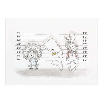 EN FANT Plakat med forbryderdyr (A4)