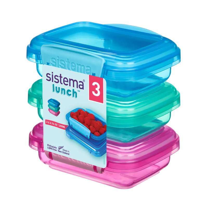 Sistema Snackboks - Lunch Packs - 3-Pak - 200ml - Ass. Farver
