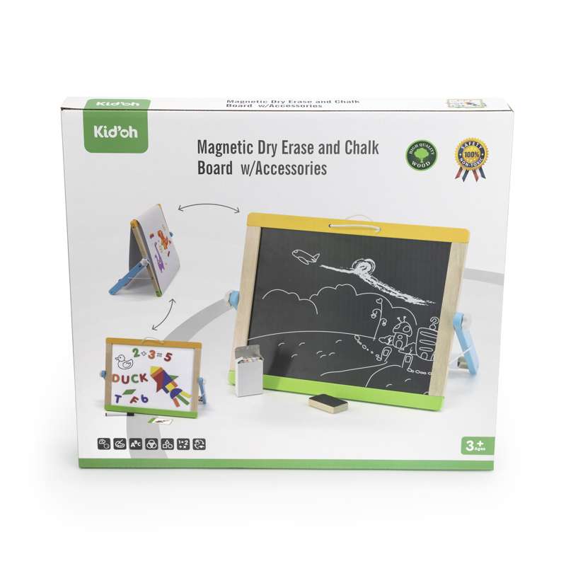 Kid'oh Magnetisk whiteboard og kridttavle med tilbehør