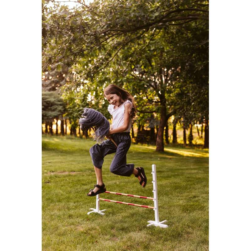 By Astrup Kæphest m. Åben Mund - Sky/Grå