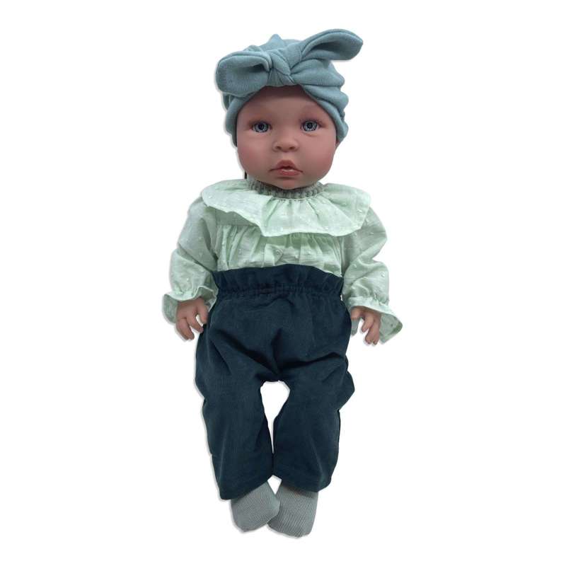 Memories by Así Dukketøj - 43-46 cm. - Skjorte med Krave - Mint