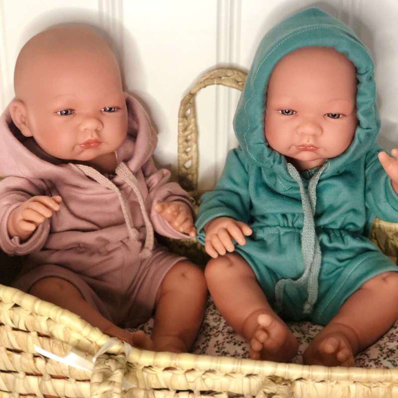 Memories by Así Dukketøj - 43-46 cm. - Langærmet Body - Antikgrøn