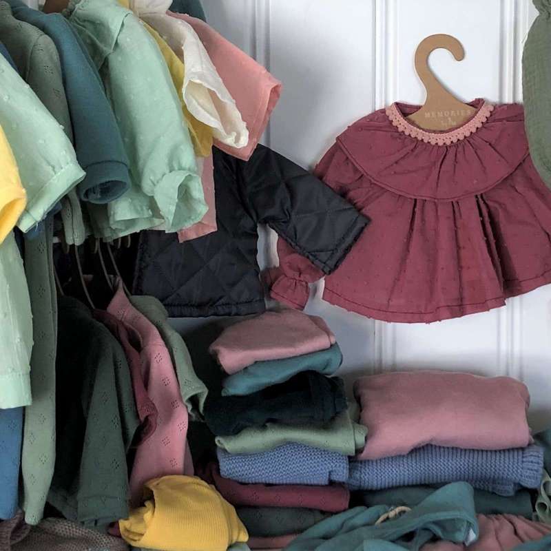 Memories by Así Dukketøj - 43-46 cm. - Fløjlsbukser hw - Mørkegrøn