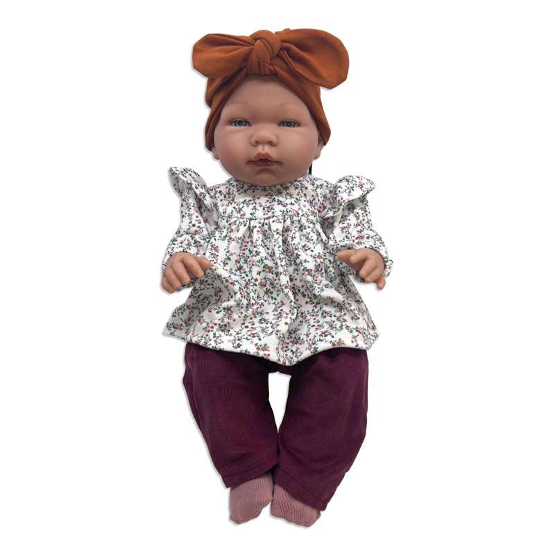 Memories by Así Dukketøj - 43-46 cm. - Fløjlsbukser hw - Vinrød