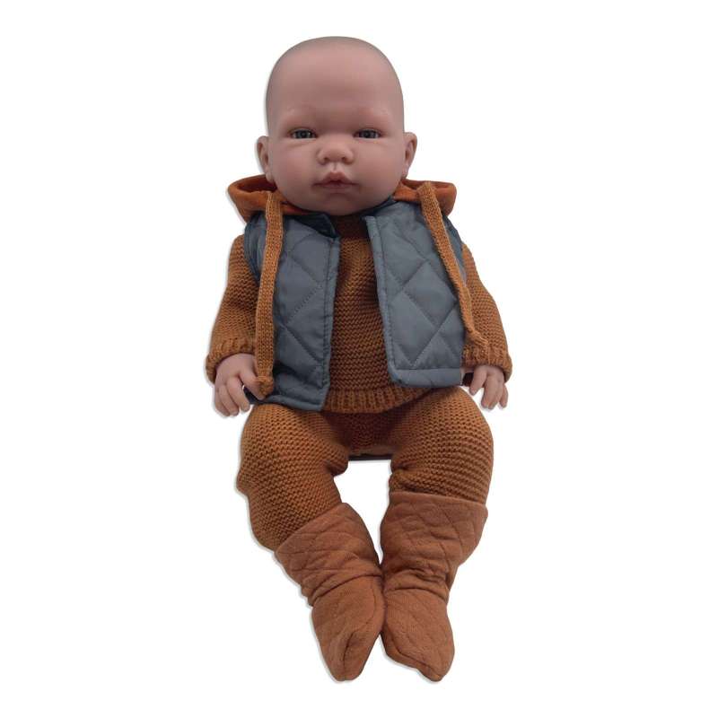 Memories by Así Dukketøj - 43-46 cm. - Varme Strikbukser - Rust