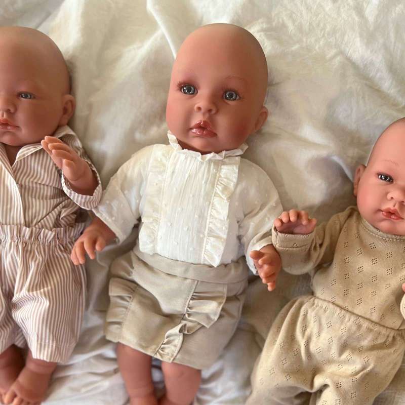 Memories by Así Dukketøj - 43-46 cm. - Nederdel med Blonder - Sand