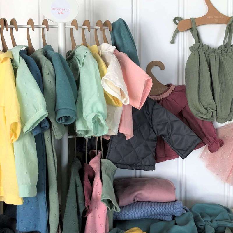 Memories by Así Dukketøj - 43-46 cm. - Termojakke - Antikgrøn