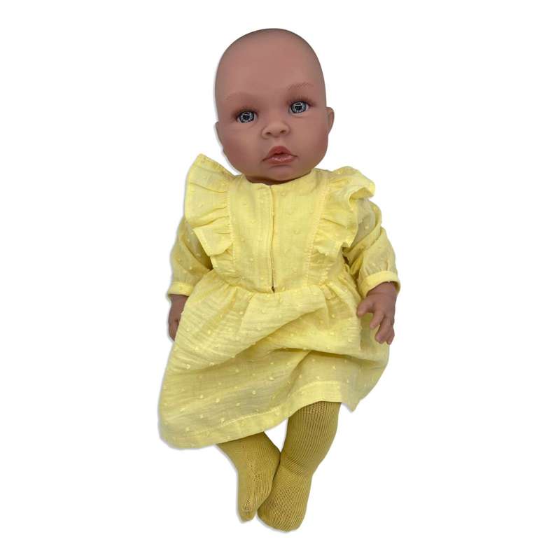 Memories by Así Dukketøj - 43-46 cm. - Strømpebukser - Okker