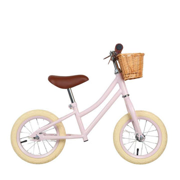Kid'oh Løbecykel m. Cykelkurv - Pale Rose