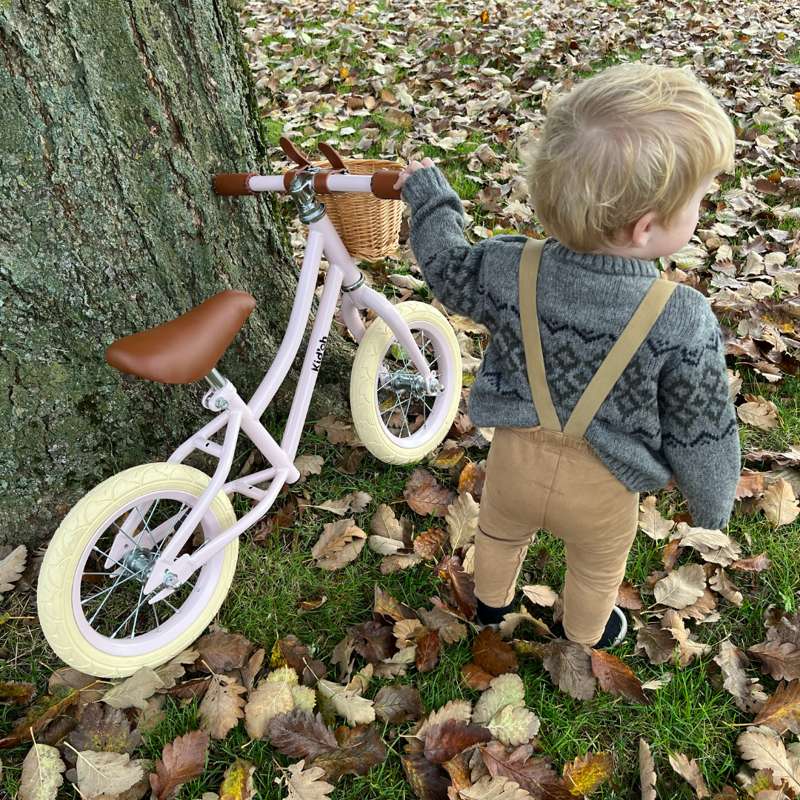 Kid'oh Løbecykel m. Cykelkurv - Pale Rose