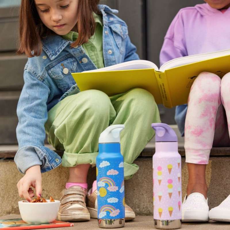 Klean Kanteen Kid Classic Termodrikkedunk - Kid SportCap - 355ml - Rainbows