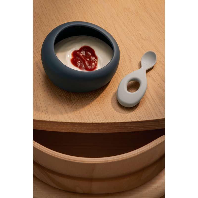 Liewood Sparia Skål m. Ske - Whale Blue/Dove Blue