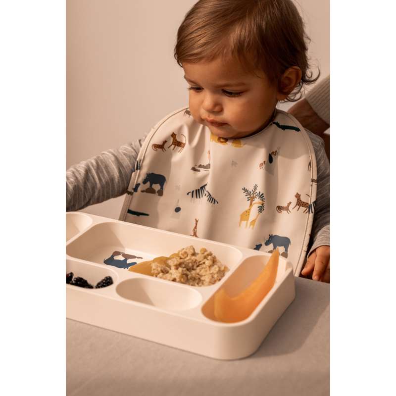 Liewood Mosu Tallerken m. Ruminddeling - Peach/Sea Shell