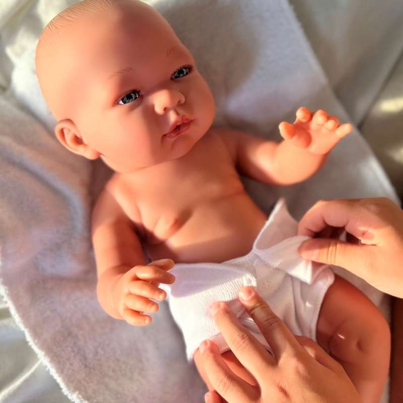 Memories by Así Dukketilbehør - 43-46 cm. - 3-Pak Stofbleer til Dukke - Hvid