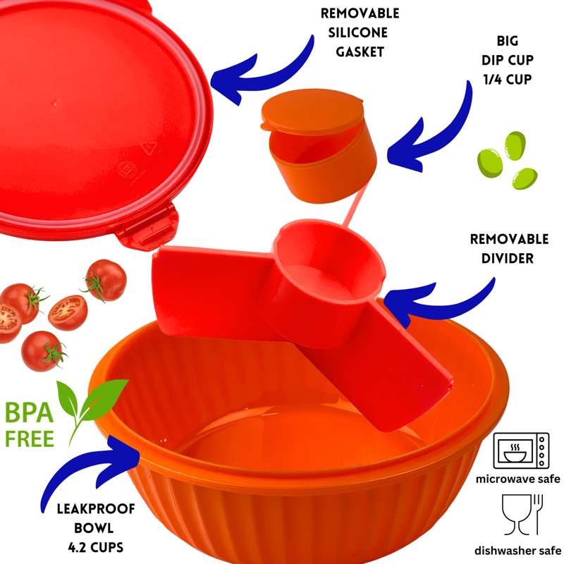 Yumbox Madkasse - Poke Love Bowl - 4 rum - Tangerine Orange