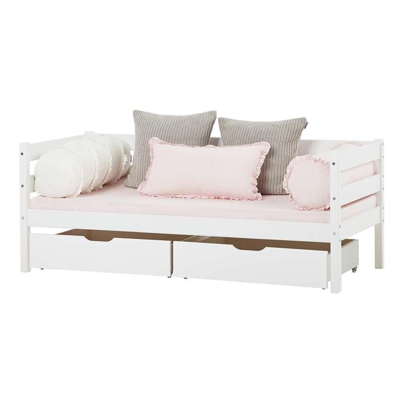 Hoppekids Aflang Pude m. Flæser - WINTER WONDERLAND - Rosa