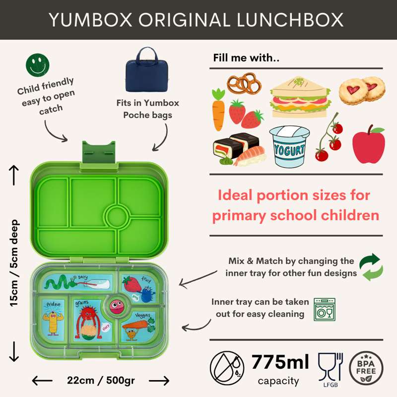 Yumbox Madkasse - Original - 6 rum - Malibu Purple/Mermaid