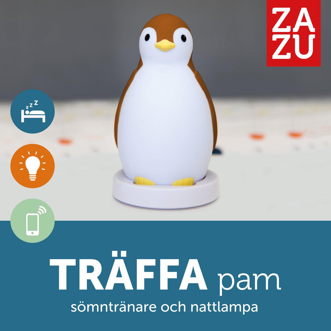 Zazu Pam Natlampe og søvntræner - Brun
