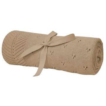 Oh'Naturel Strikket Babytæppe - Økologisk Bomuld - 80x100 cm. - Lotus