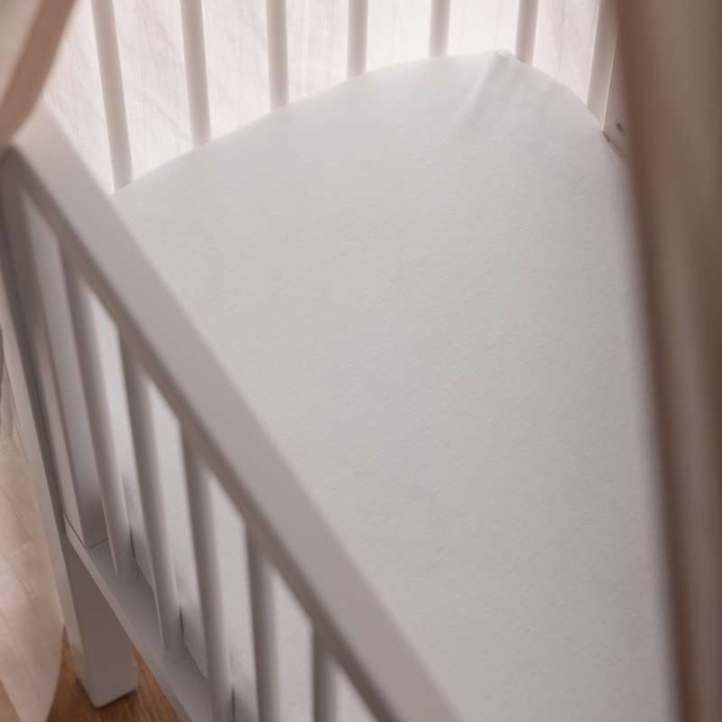 Sebra Jersey Lagen - 40x85 cm. - Vugge - Hvid