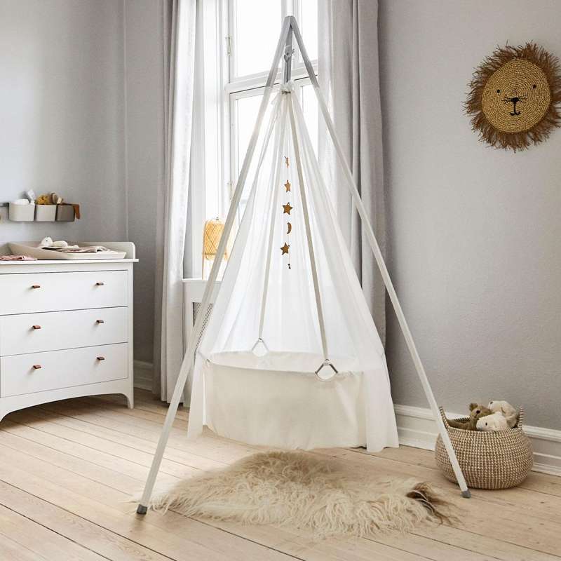 Leander Classic™ Vugge m. Madras - Hvid