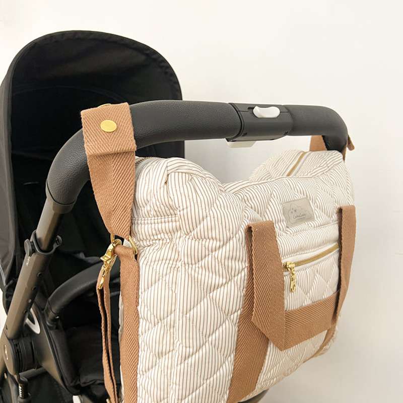 Cam Cam Copenhagen Pusletaske - Mellem - OCS - Classic Stripes Camel