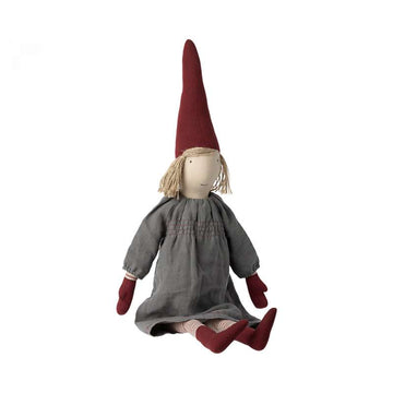 Maileg Pixy Julenisse - Small - Pige m. Grå Kjole (83 cm.)