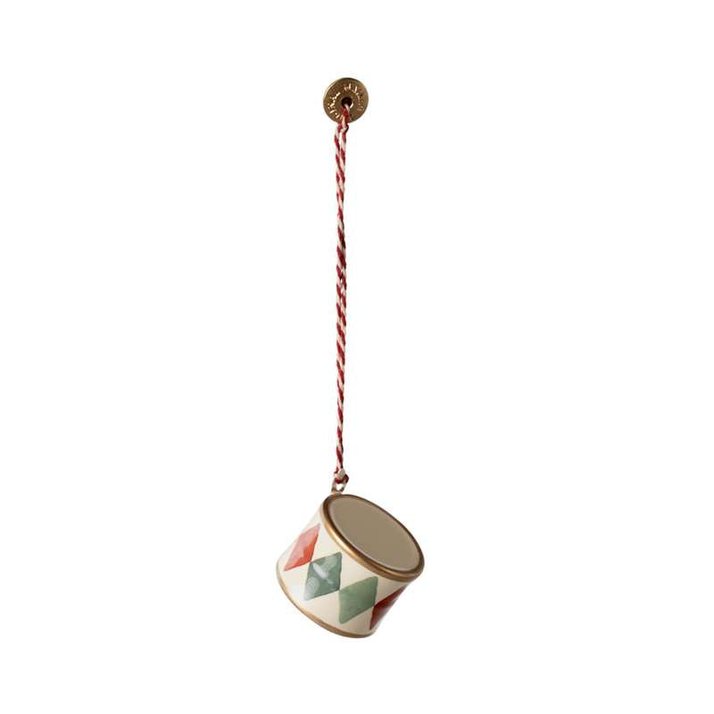 Maileg Juleornament - Metal - Tromme - Lille - Klassisk Grøn