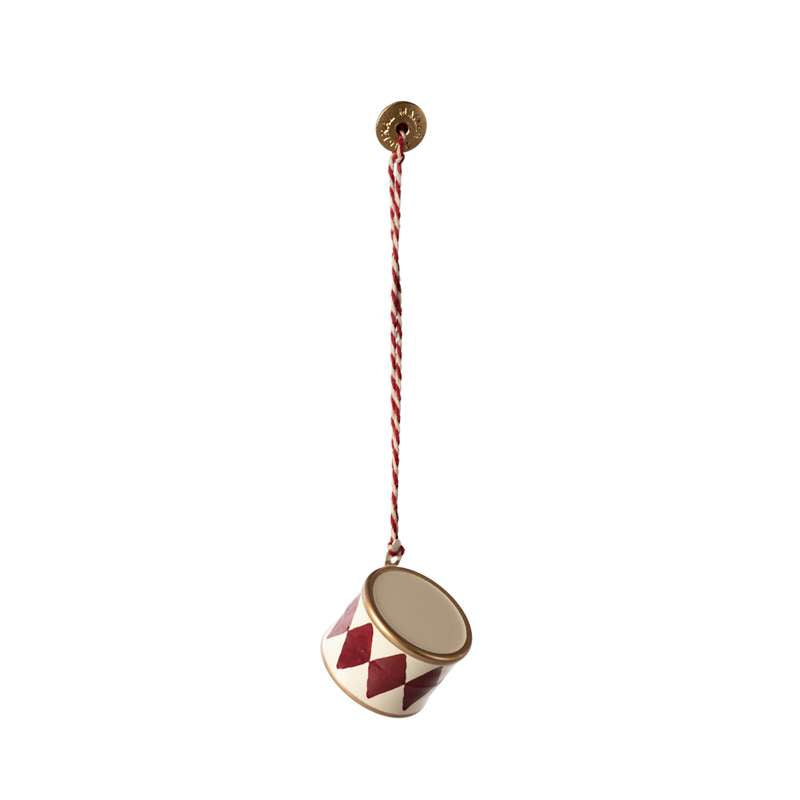 Maileg Juleornament - Metal - Tromme - Lille - Rød