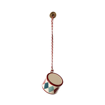 Maileg Juleornament - Metal - Tromme - Lille - Klassisk Rød