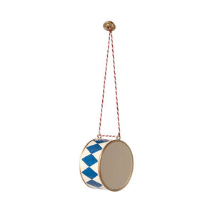 Maileg Juleornament - Metal - Tromme - Stor - Mørk Blå
