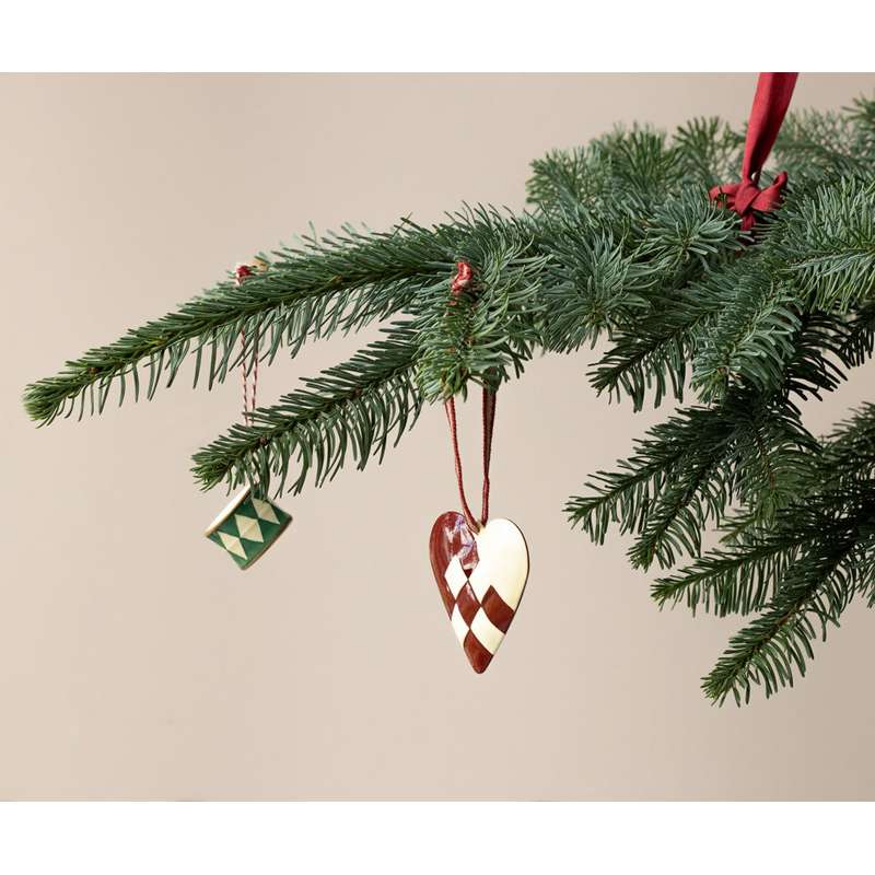 Maileg Juleornament - Metal - Hjerte - Stor - Rød