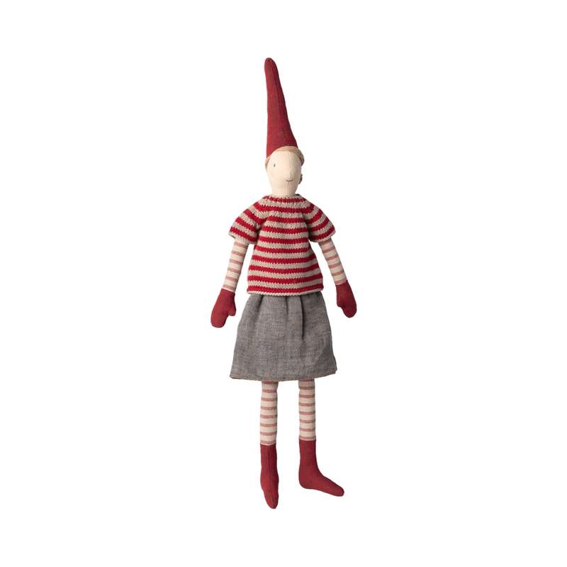 Maileg Nisse - Str. 3 - Pige - Nederdel og Strikket Sweater