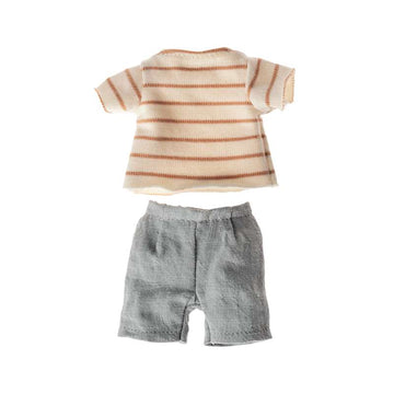 Maileg Stribet Bluse og Shorts - Str. 1 Kaniner og Harer
