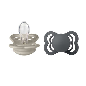 BIBS Symmetrisk Supreme Sut - 2-Pak - Str. 1 - Silikone - Sand/Iron