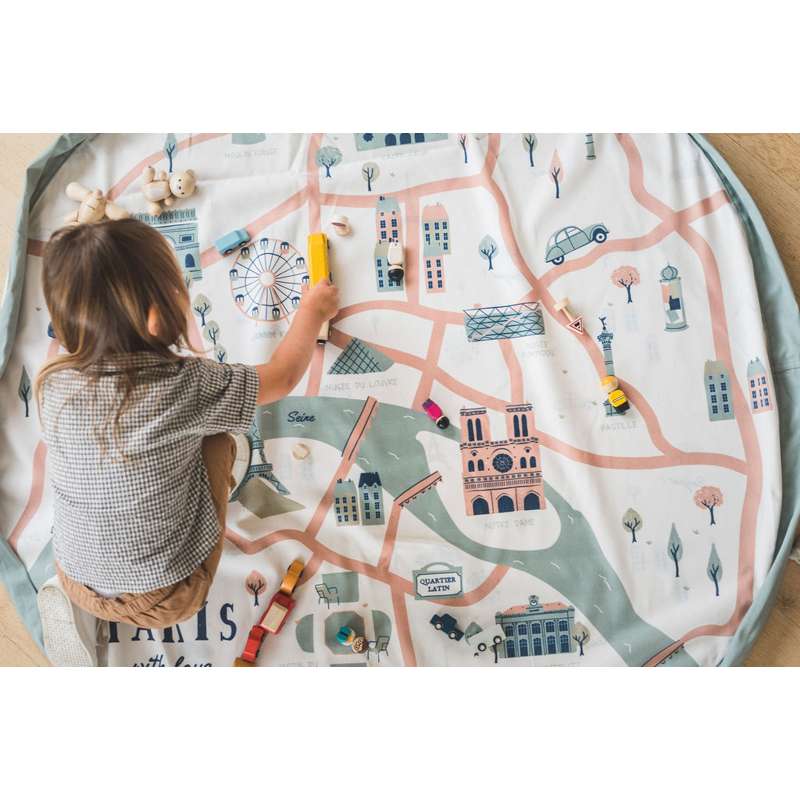 Play & Go Opbevaringstæppe - Paris Map