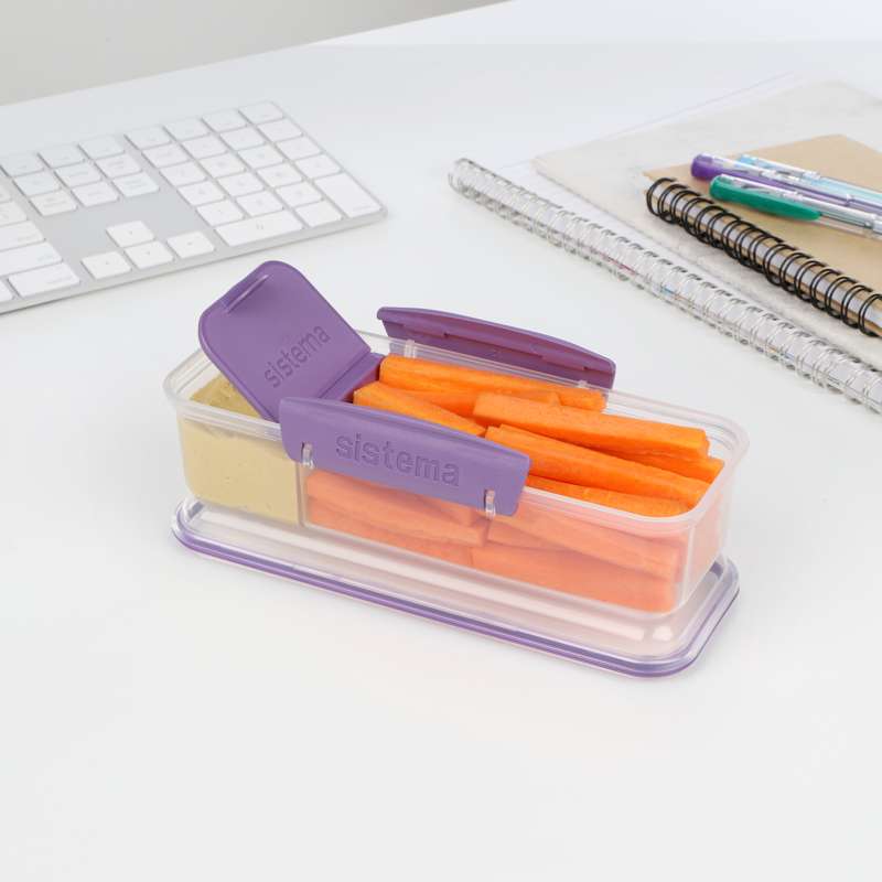 Sistema Snackboks - Snack Attack Lunch - 2 Rum - 410ml - Klar/Misty Purple