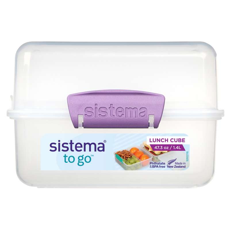 Sistema Madkasse - Lunch Cube To Go - 1.4 L. - Klar/Misty Purple