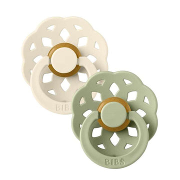 BIBS Boheme Sut - 2-Pak - Str. 2 - Naturgummi - Ivory/Sage