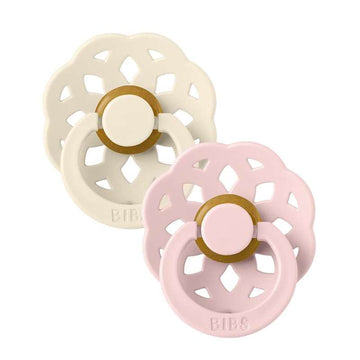 BIBS Boheme Sut - 2-Pak - Str. 2 - Naturgummi - Ivory/Blossom