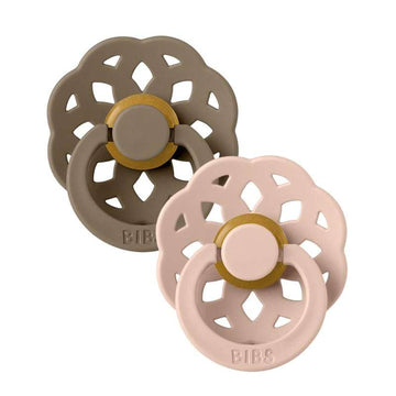 BIBS Boheme Sut - 2-Pak - Str. 2 - Naturgummi - Dark Oak/Blush