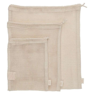 HAPS Nordic Mesh Bags Opbevaringsposer - 3-Pak - Nature