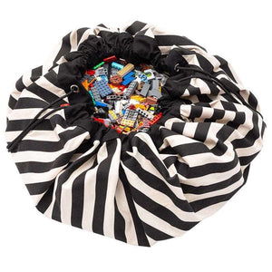 Play & Go Opbevaringstæppe - Stripes Black