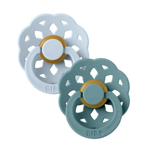 BIBS Boheme Sut - 2-Pak - Str. 1 - Naturgummi - Baby Blue/Island Sea